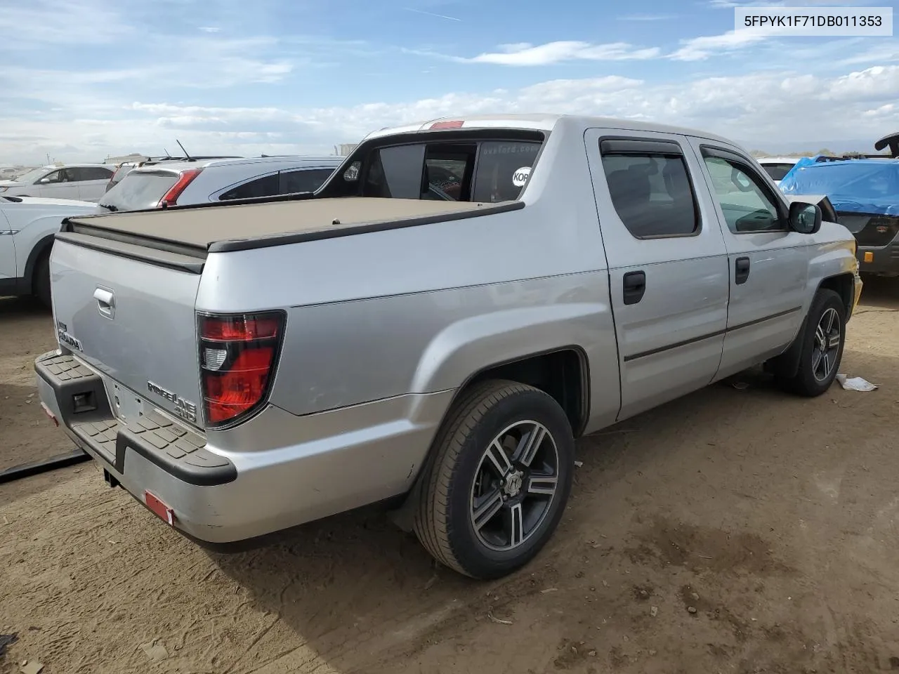 2013 Honda Ridgeline Sport VIN: 5FPYK1F71DB011353 Lot: 74994304