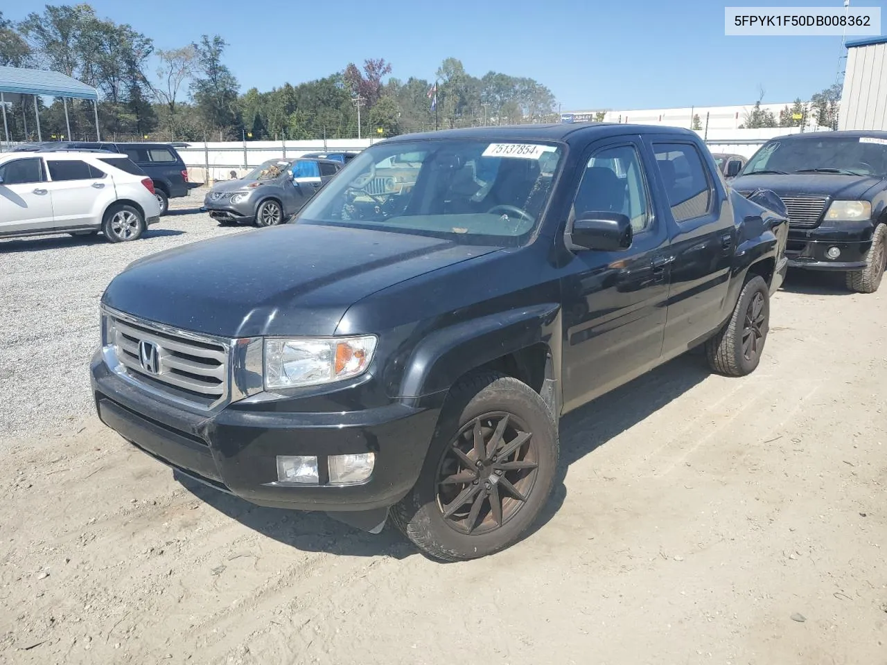 2013 Honda Ridgeline Rtl VIN: 5FPYK1F50DB008362 Lot: 75137854