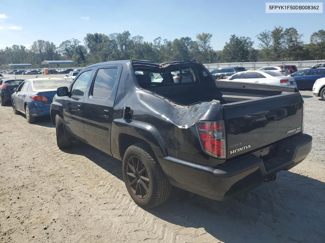 2013 Honda Ridgeline Rtl VIN: 5FPYK1F50DB008362 Lot: 75137854