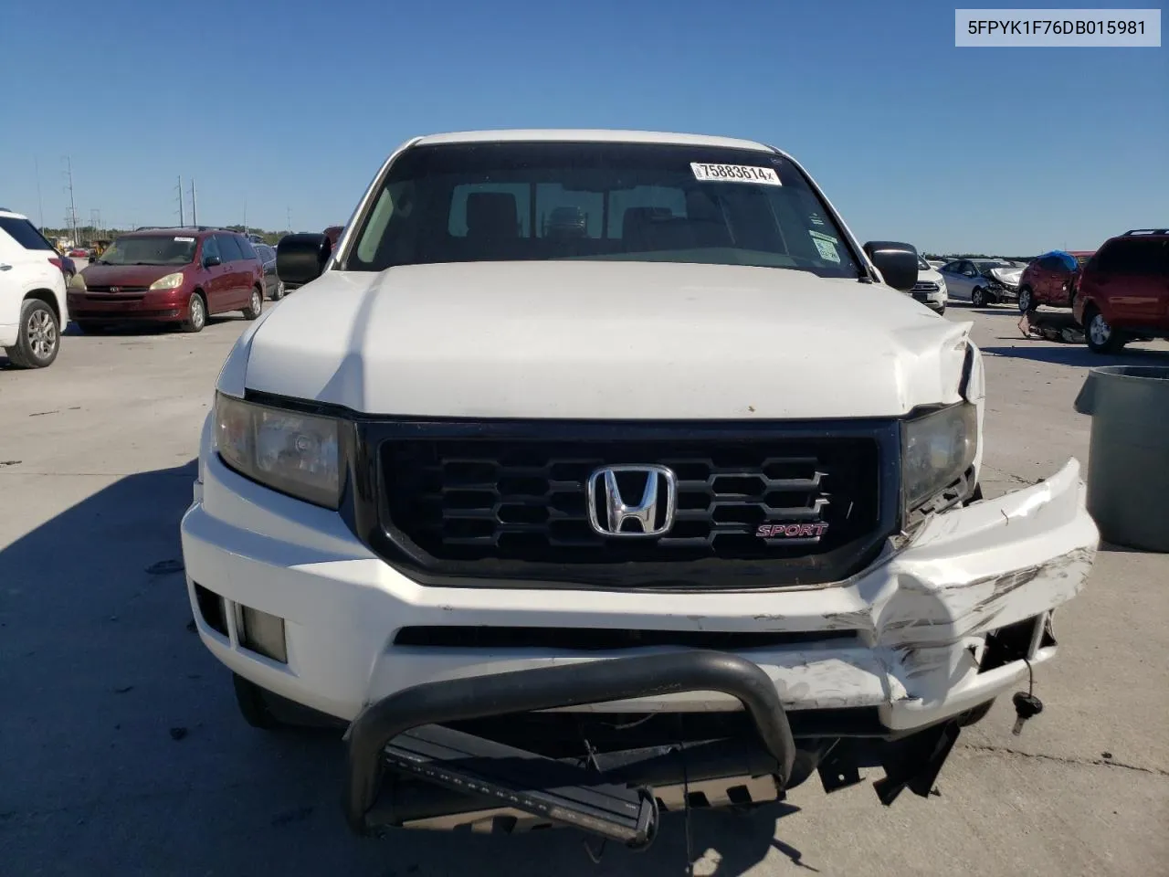 2013 Honda Ridgeline Sport VIN: 5FPYK1F76DB015981 Lot: 75883614