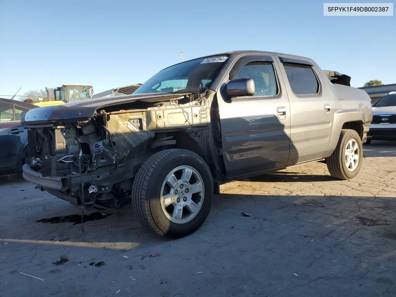 2013 Honda Ridgeline Rts VIN: 5FPYK1F49DB002387 Lot: 76256794