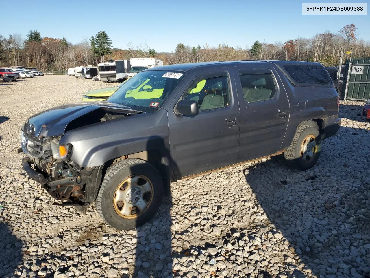 2013 Honda Ridgeline Rt VIN: 5FPYK1F24DB009388 Lot: 77687174