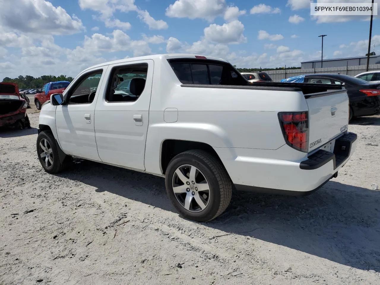 2014 Honda Ridgeline Rtl-S VIN: 5FPYK1F69EB010394 Lot: 59587324