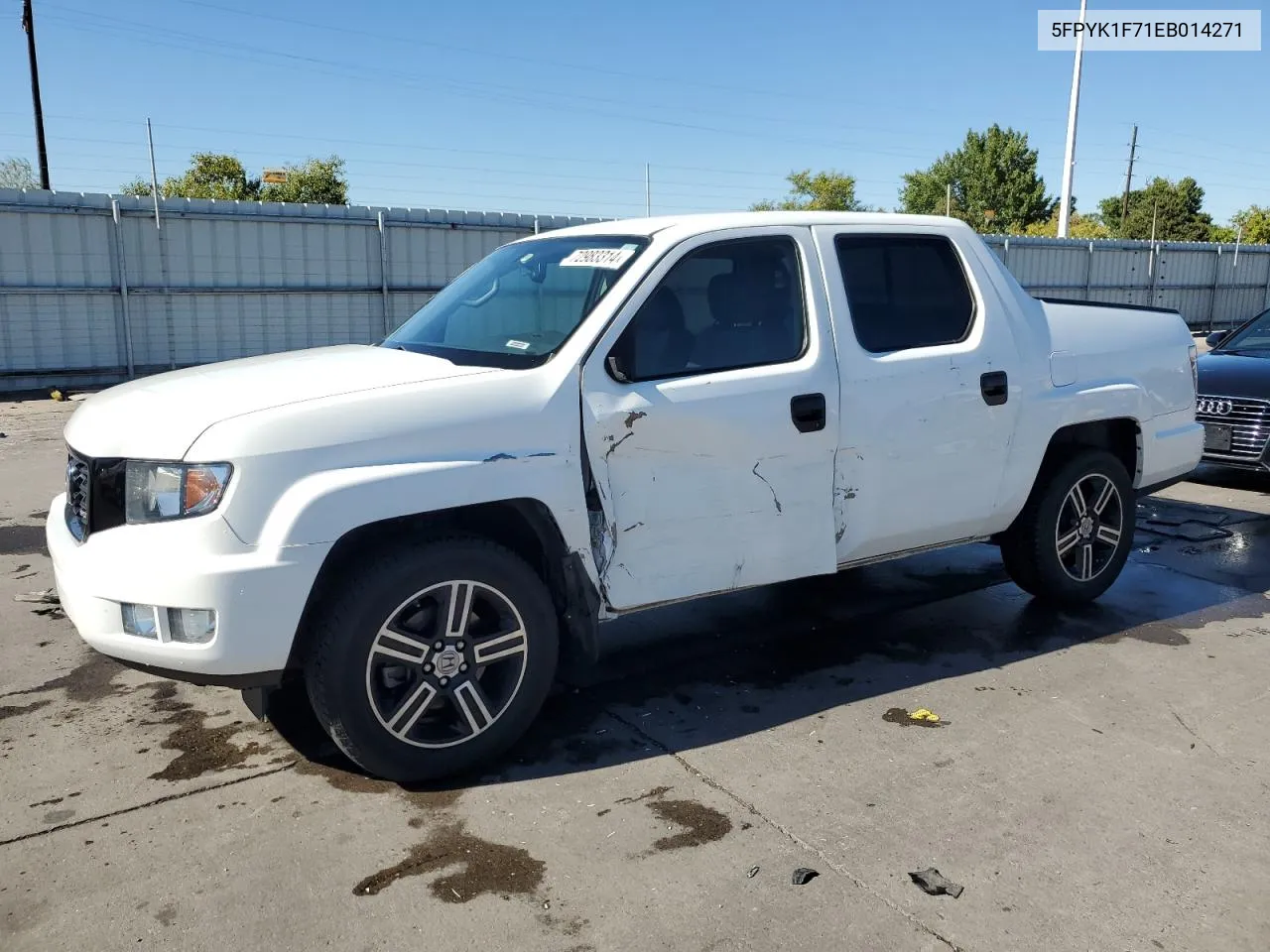 2014 Honda Ridgeline Sport VIN: 5FPYK1F71EB014271 Lot: 72983314