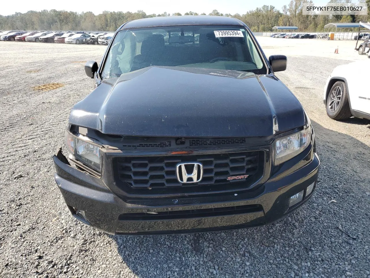 2014 Honda Ridgeline Sport VIN: 5FPYK1F75EB010627 Lot: 73995394