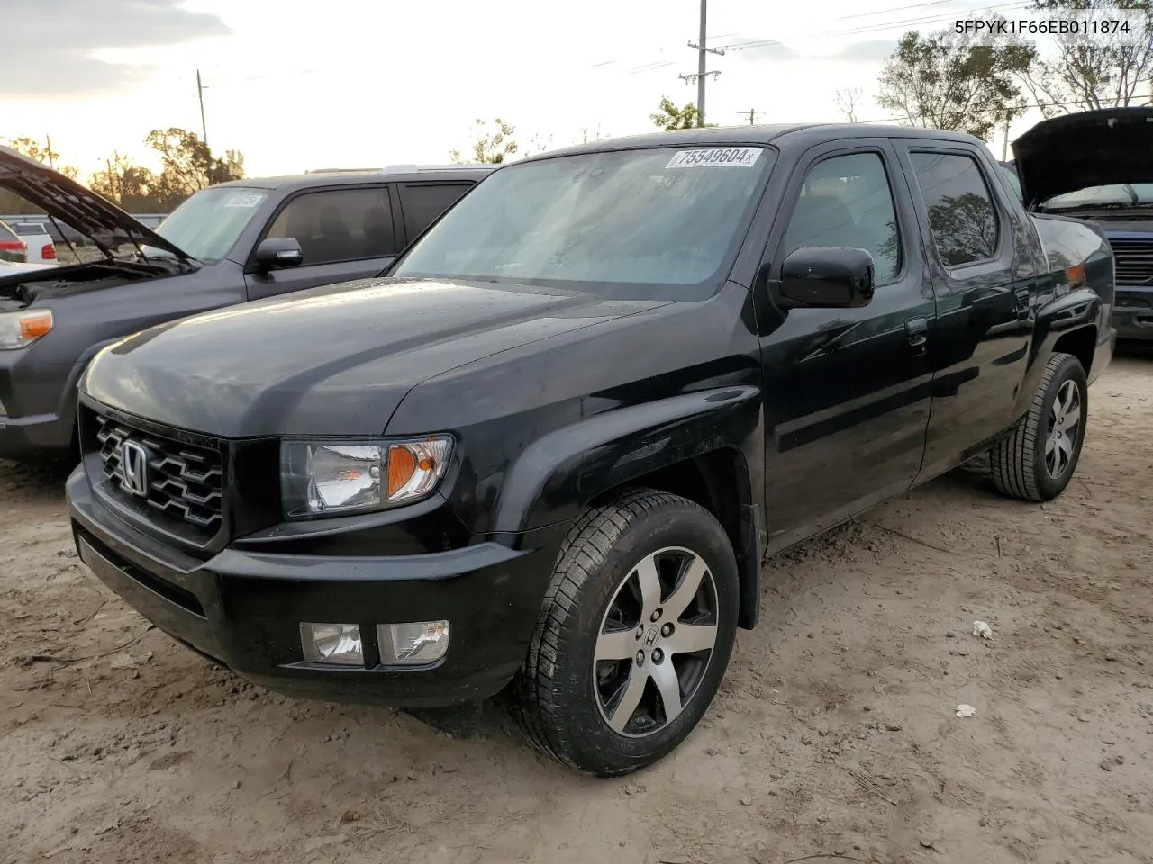 2014 Honda Ridgeline Rtl-S VIN: 5FPYK1F66EB011874 Lot: 75549604