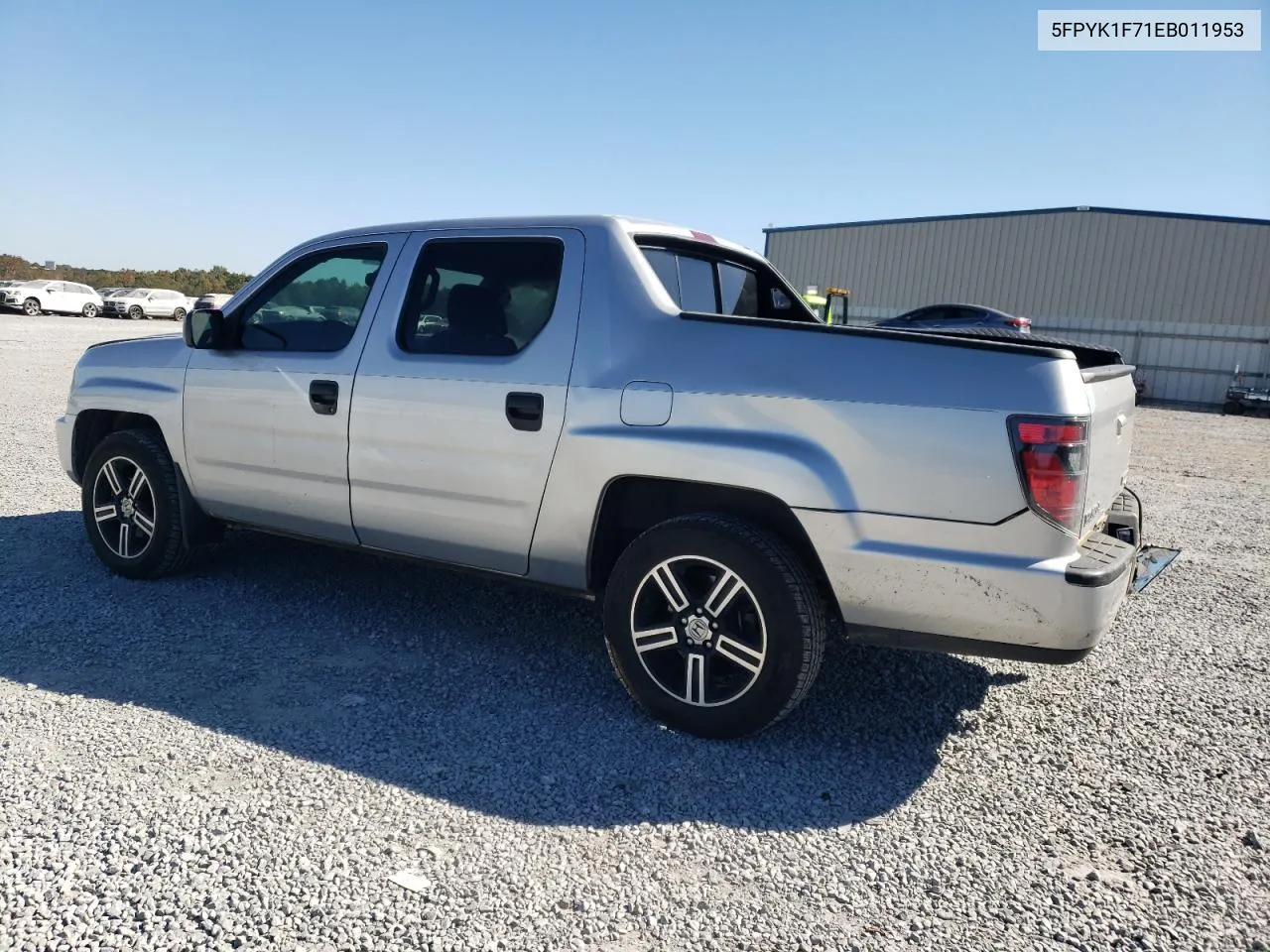 2014 Honda Ridgeline Sport VIN: 5FPYK1F71EB011953 Lot: 76890944