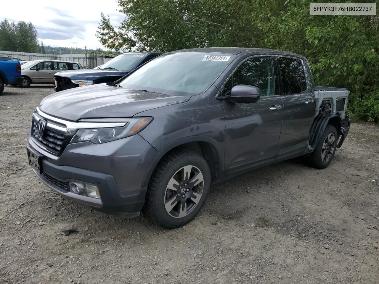 2017 Honda Ridgeline Rtl VIN: 5FPYK3F76HB022737 Lot: 60882394