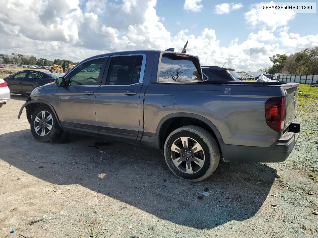 2017 Honda Ridgeline Rtl VIN: 5FPYK3F50HB011330 Lot: 69460954