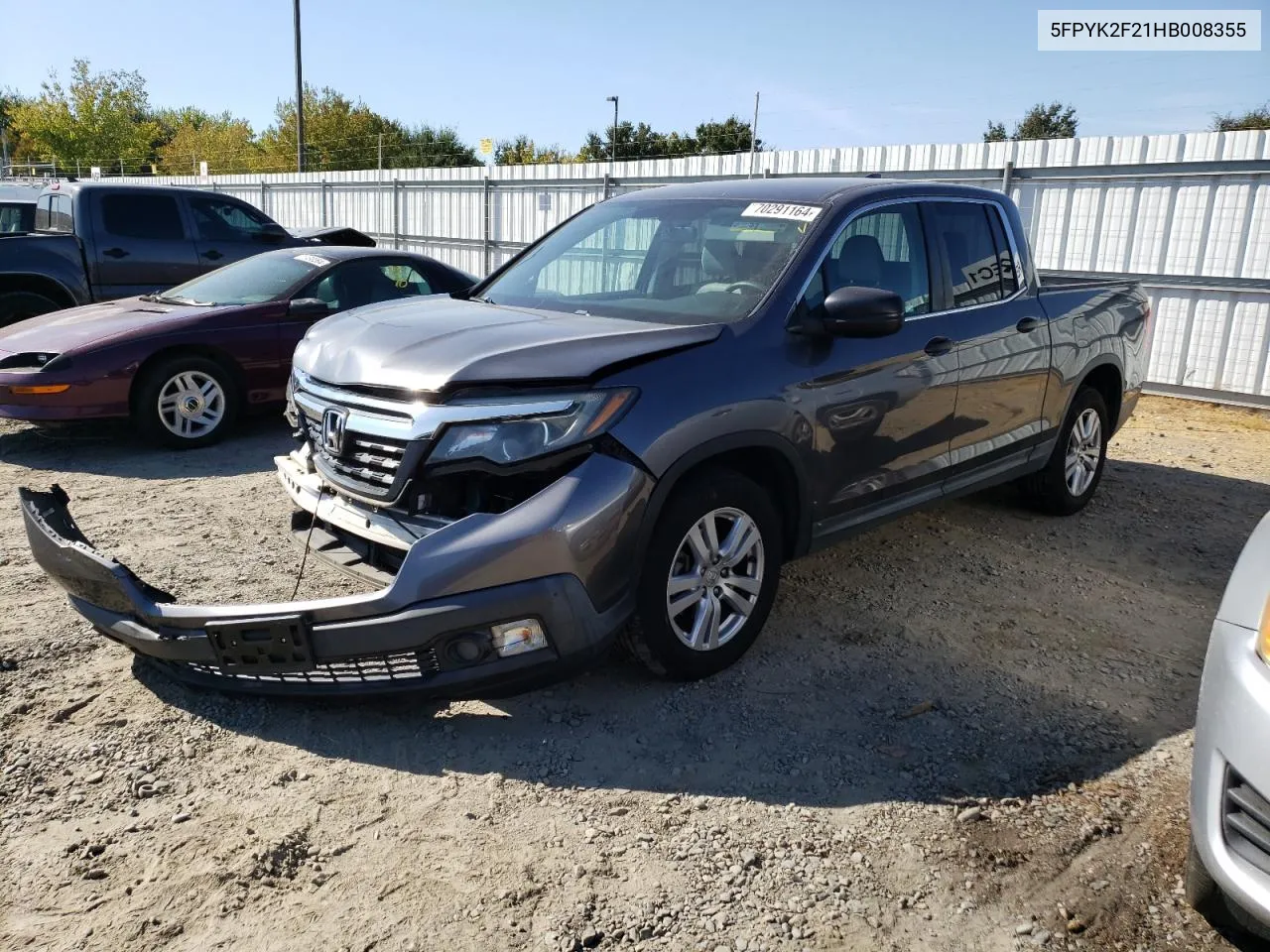 2017 Honda Ridgeline Rt VIN: 5FPYK2F21HB008355 Lot: 70291164