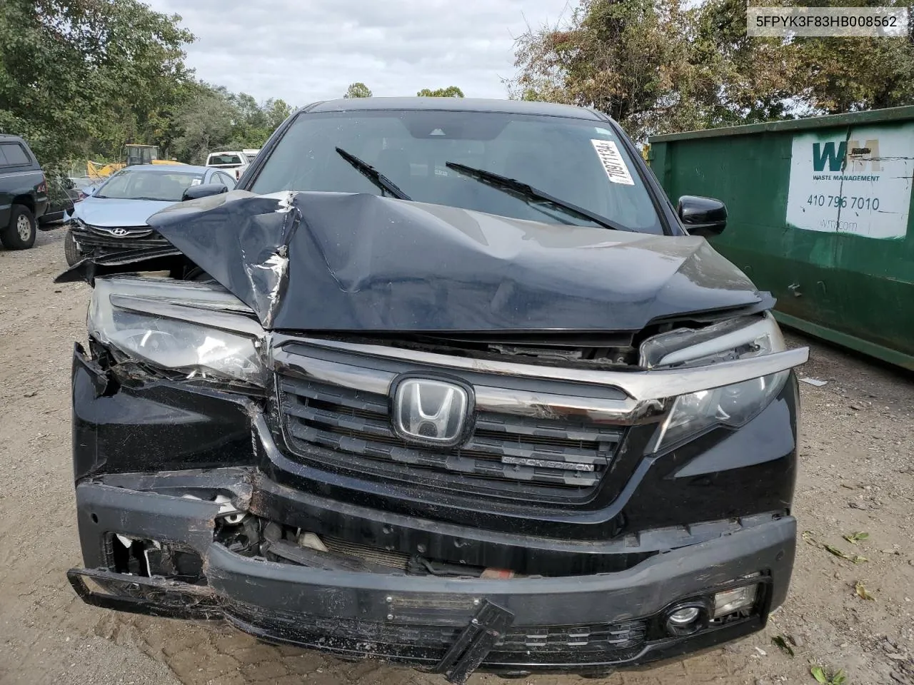 2017 Honda Ridgeline Black Edition VIN: 5FPYK3F83HB008562 Lot: 70971134