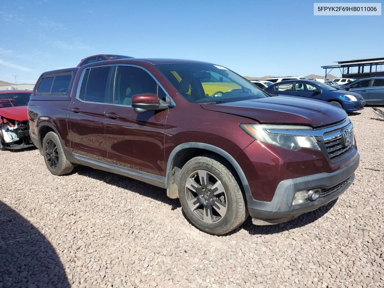 2017 Honda Ridgeline Rtl VIN: 5FPYK2F69HB011006 Lot: 72452214