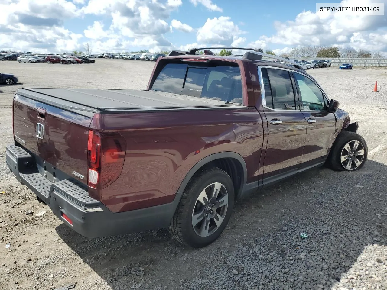 5FPYK3F71HB031409 2017 Honda Ridgeline Rtl