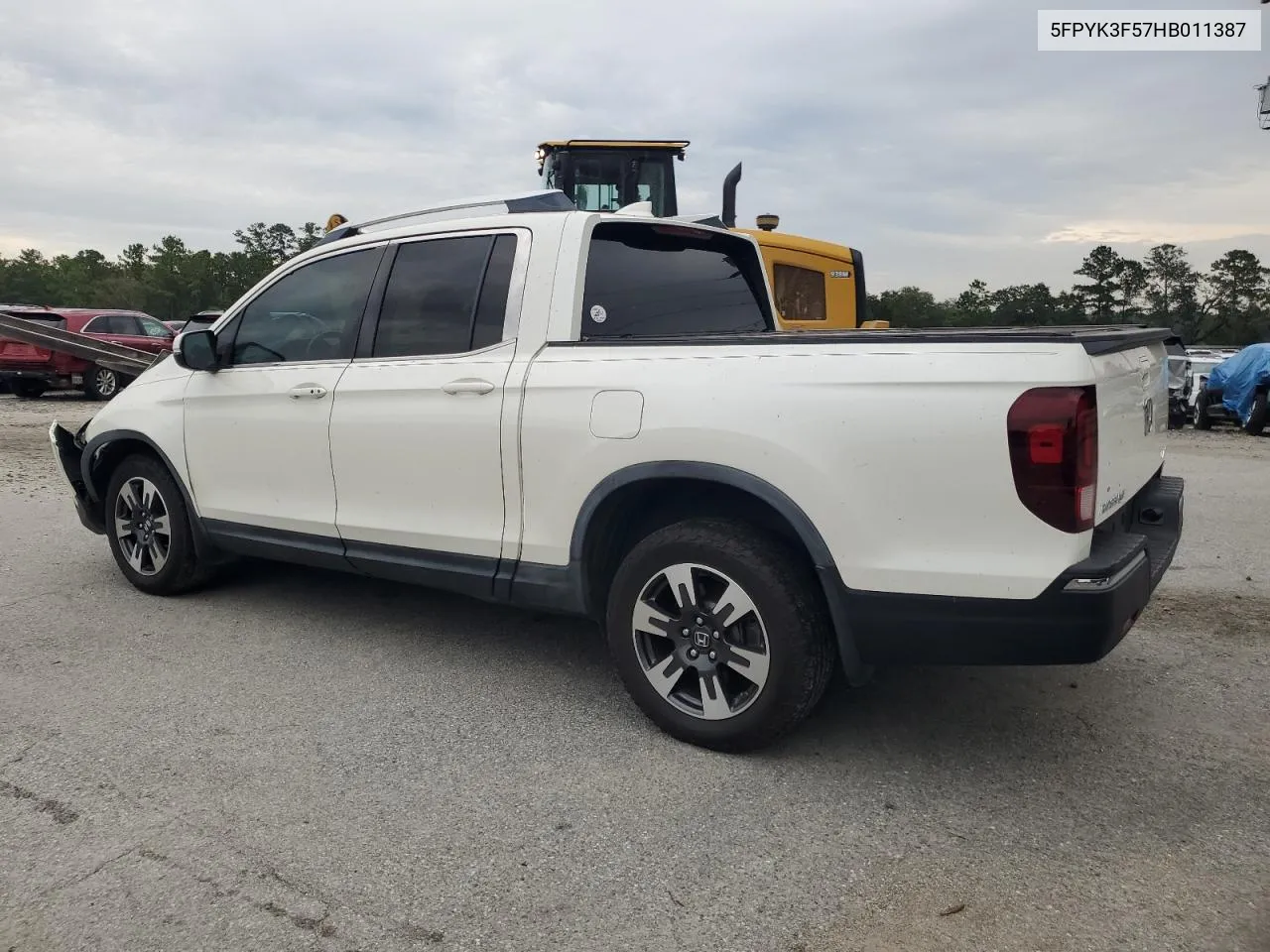 2017 Honda Ridgeline Rtl VIN: 5FPYK3F57HB011387 Lot: 74426954