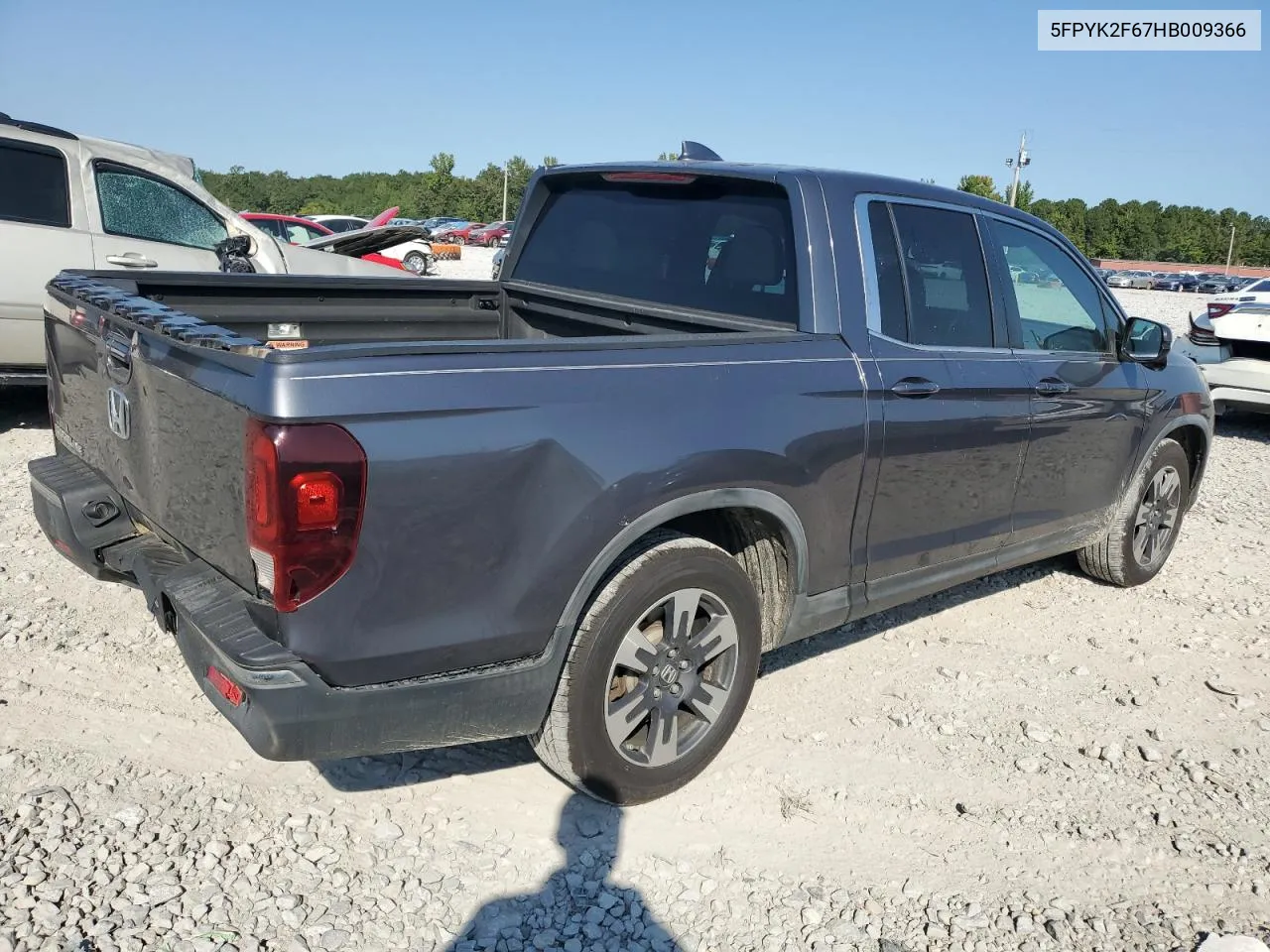 2017 Honda Ridgeline Rtl VIN: 5FPYK2F67HB009366 Lot: 74551924