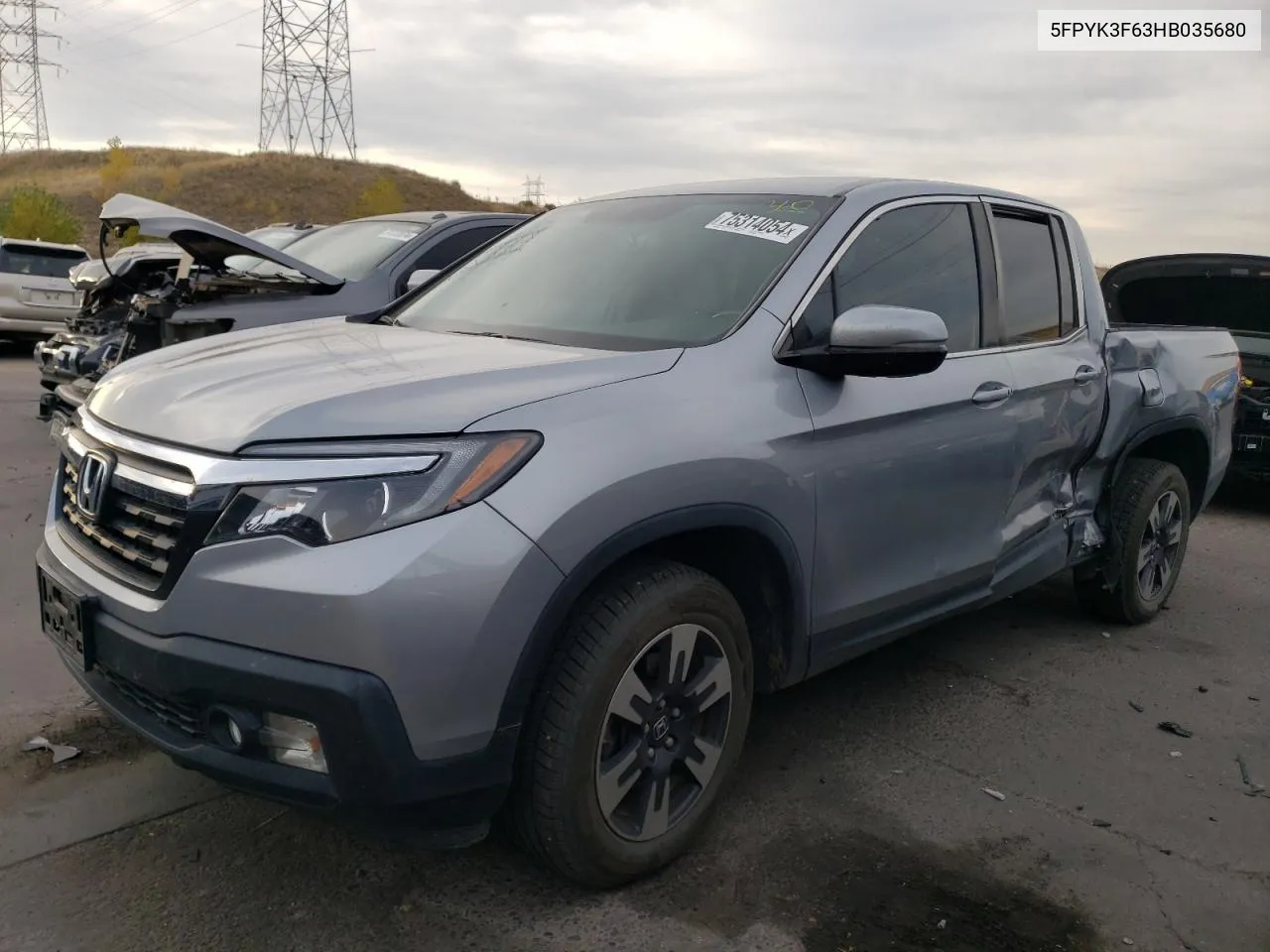 2017 Honda Ridgeline Rtl VIN: 5FPYK3F63HB035680 Lot: 75314054