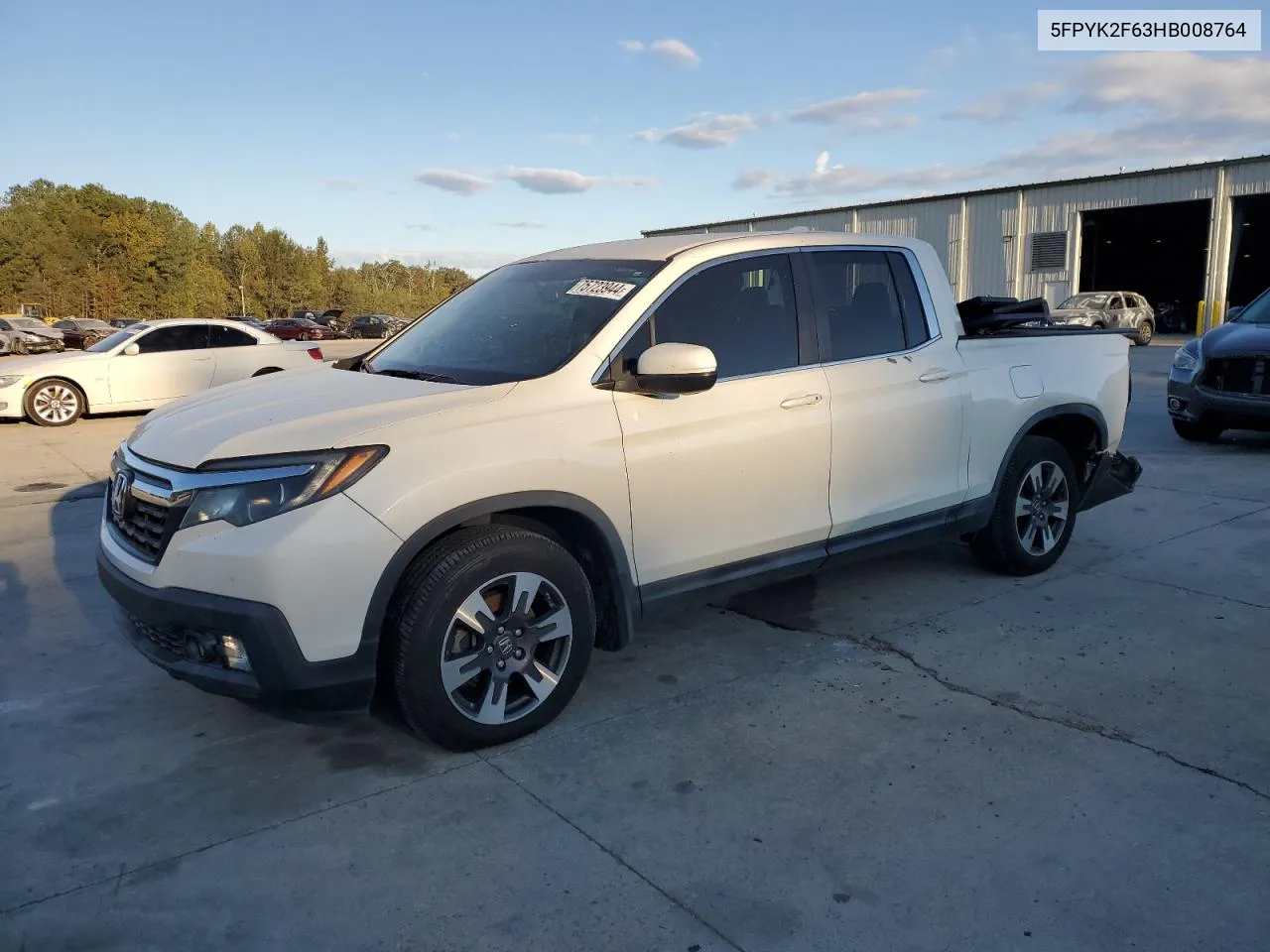 2017 Honda Ridgeline Rtl VIN: 5FPYK2F63HB008764 Lot: 75723944