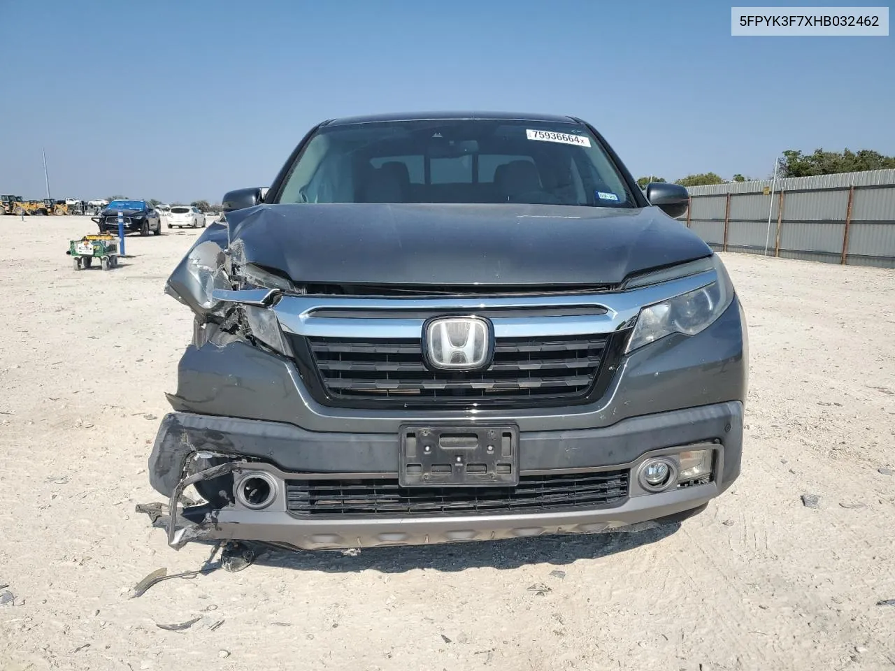 2017 Honda Ridgeline Rtl VIN: 5FPYK3F7XHB032462 Lot: 75936664