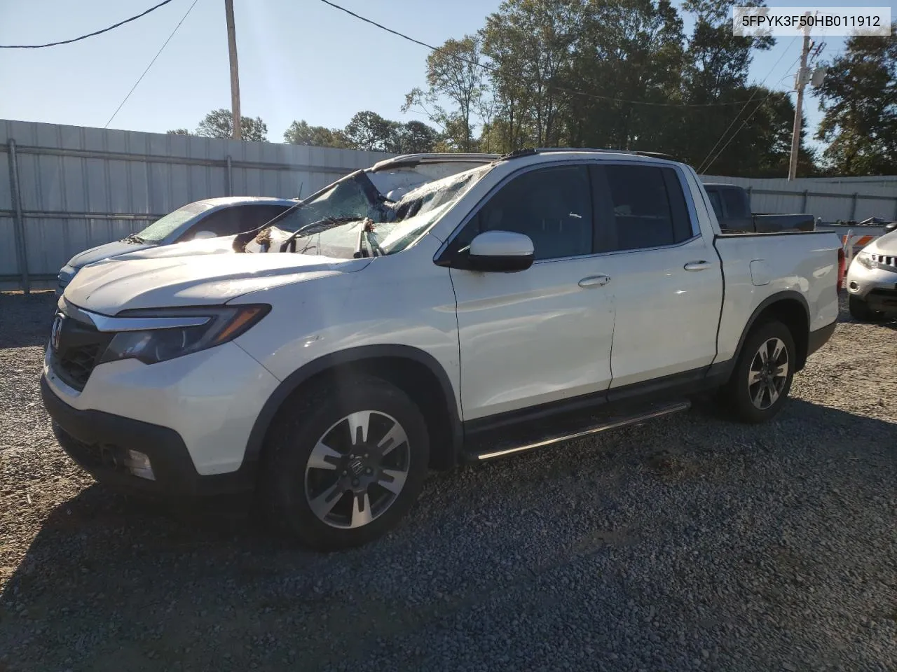 2017 Honda Ridgeline Rtl VIN: 5FPYK3F50HB011912 Lot: 76186534