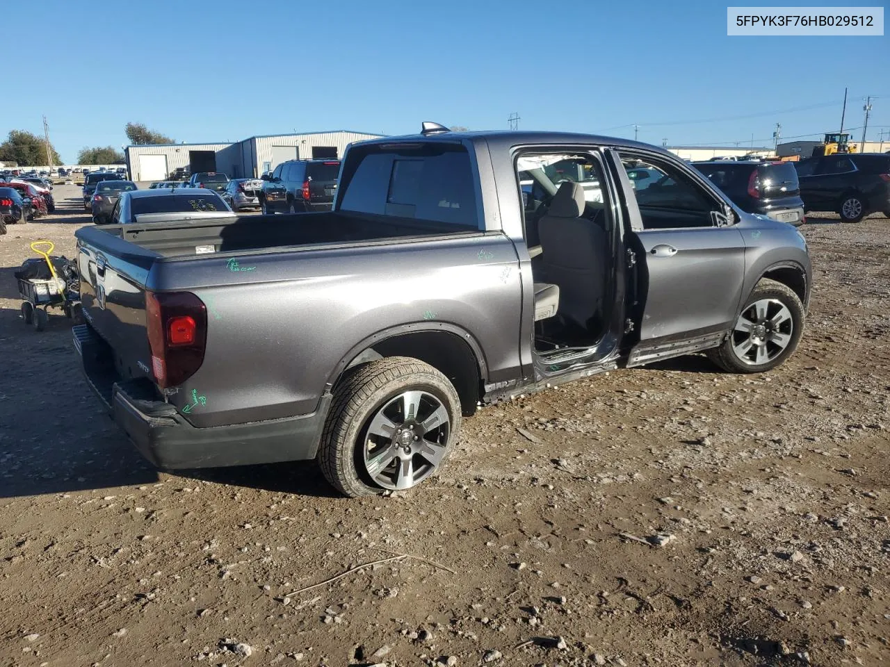 2017 Honda Ridgeline Rtl VIN: 5FPYK3F76HB029512 Lot: 80691824