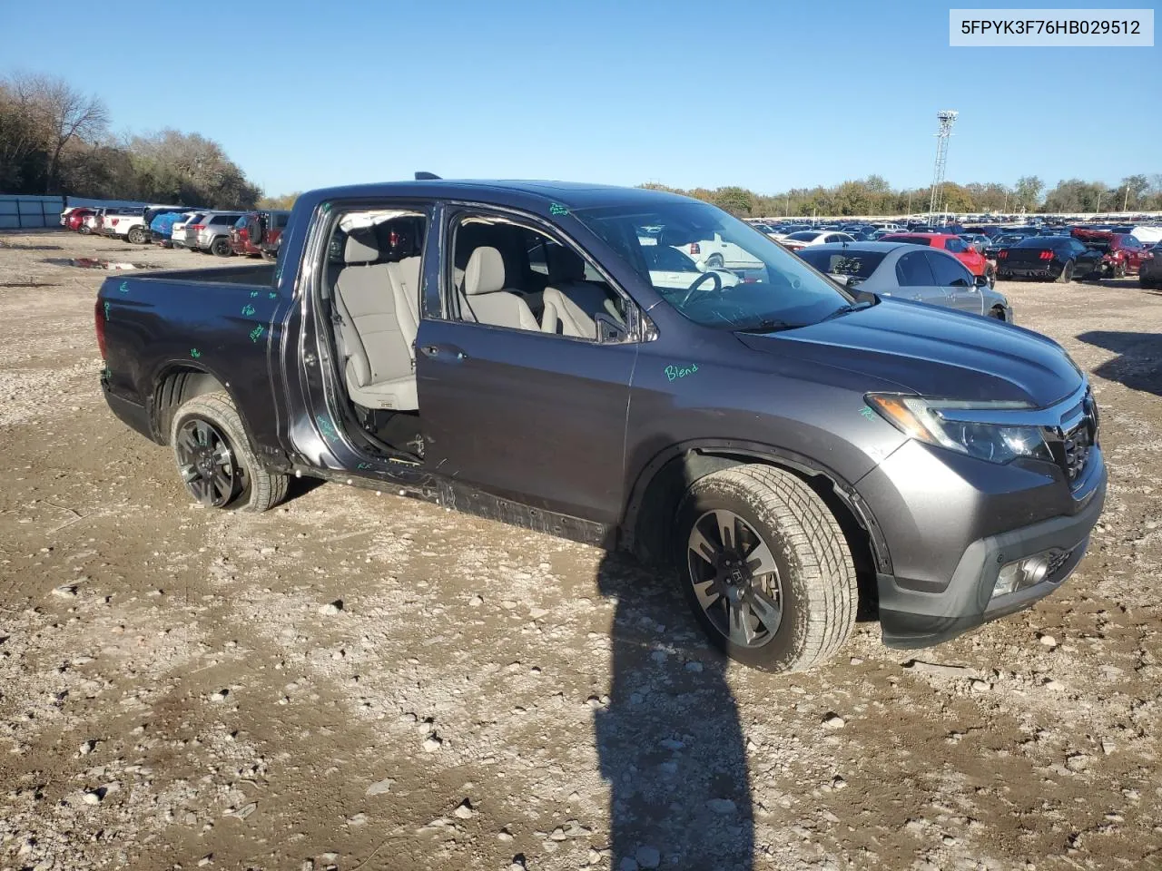 2017 Honda Ridgeline Rtl VIN: 5FPYK3F76HB029512 Lot: 80691824