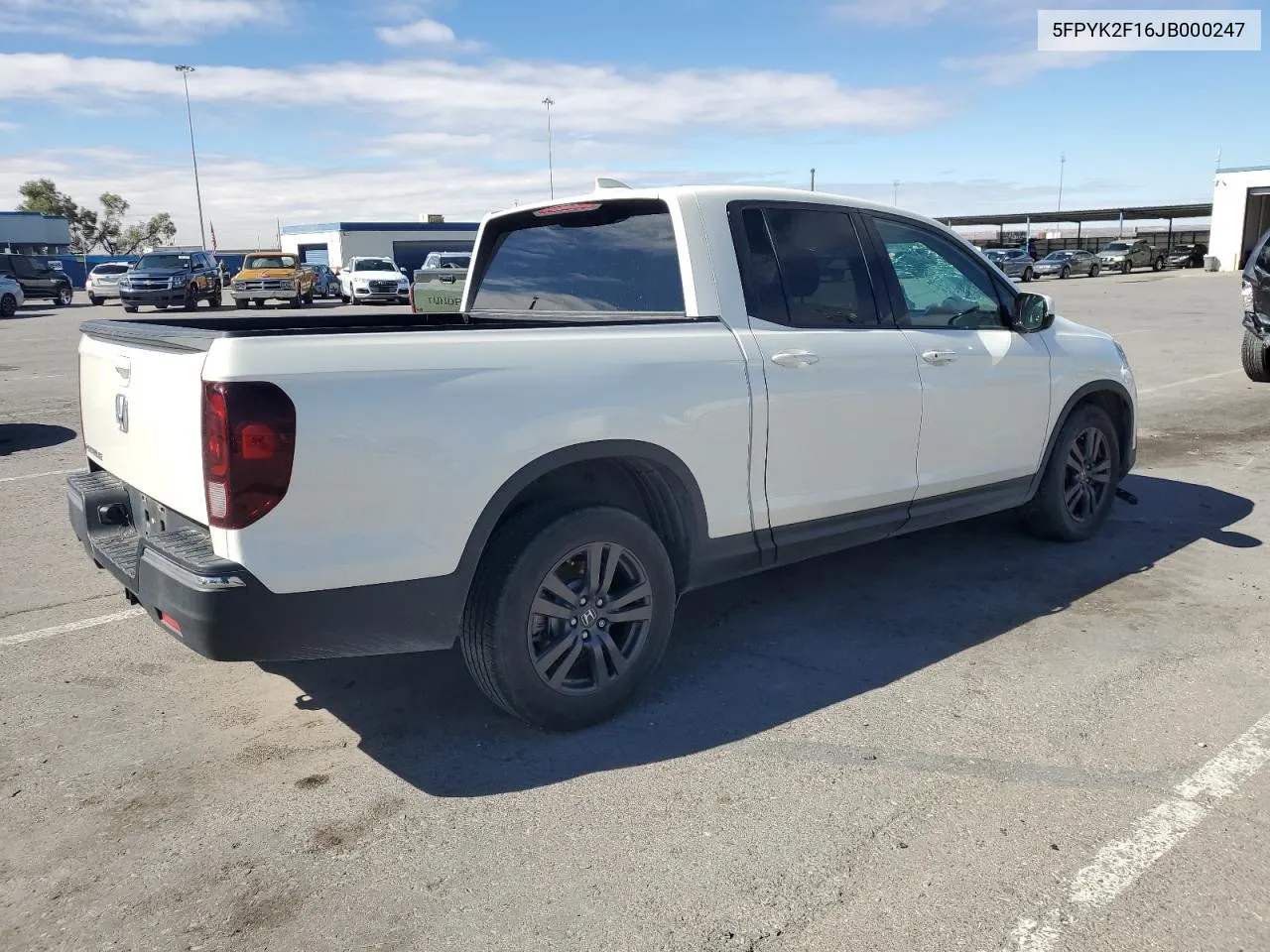 2018 Honda Ridgeline Sport VIN: 5FPYK2F16JB000247 Lot: 69509294