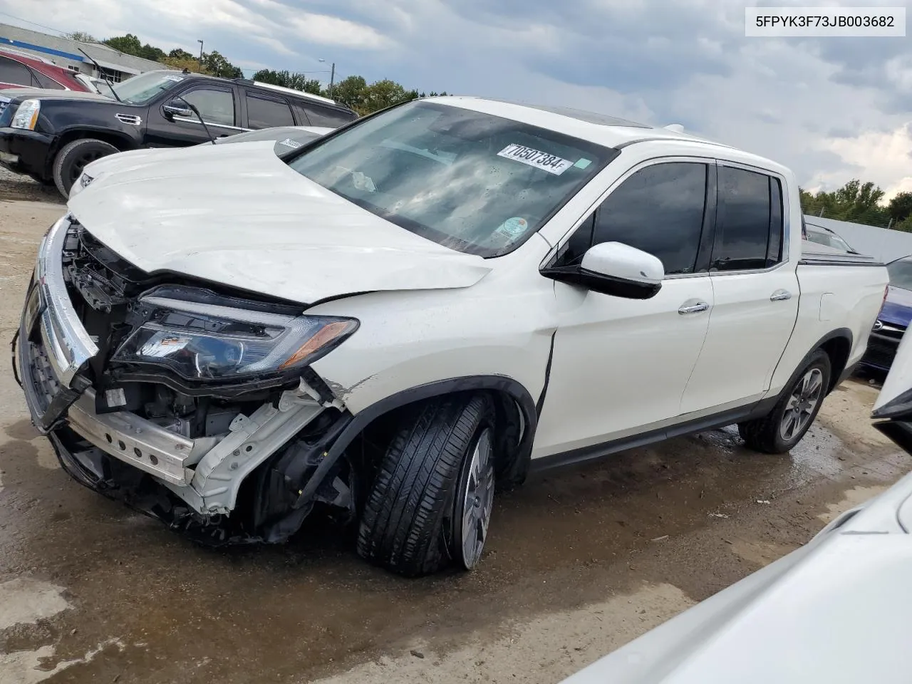 2018 Honda Ridgeline Rtl VIN: 5FPYK3F73JB003682 Lot: 70507384