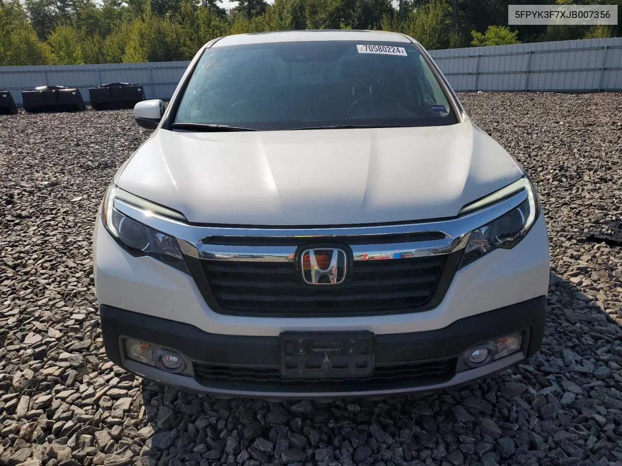 2018 Honda Ridgeline Rtl VIN: 5FPYK3F7XJB007356 Lot: 70580224