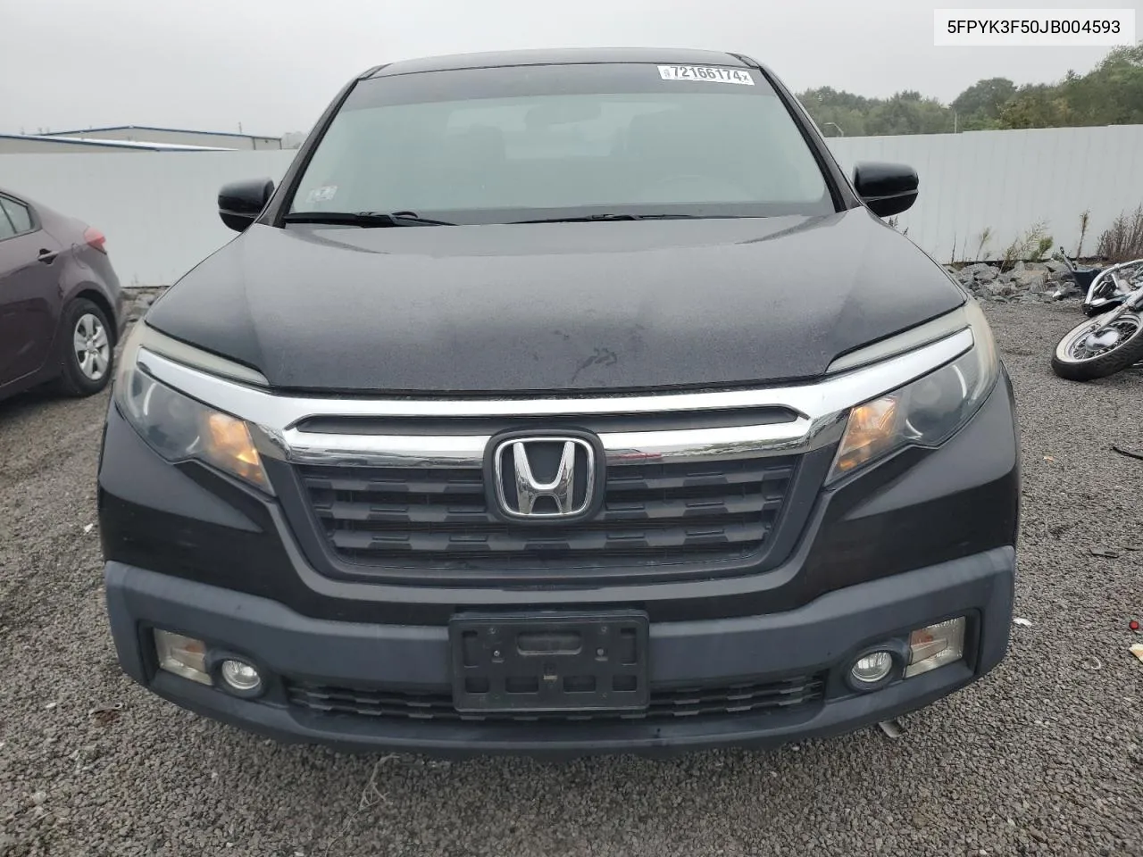 2018 Honda Ridgeline Rtl VIN: 5FPYK3F50JB004593 Lot: 72166174