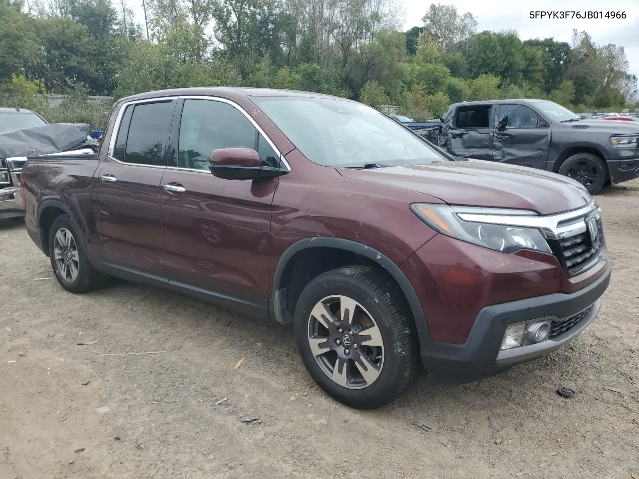 2018 Honda Ridgeline Rtl VIN: 5FPYK3F76JB014966 Lot: 72759214