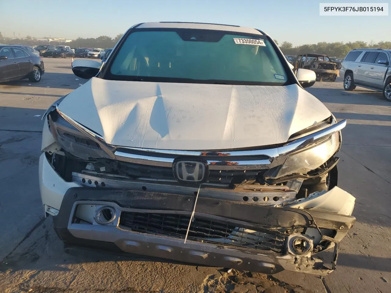 2018 Honda Ridgeline Rtl VIN: 5FPYK3F76JB015194 Lot: 73350054