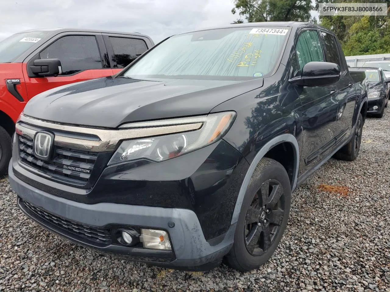 2018 Honda Ridgeline Black Edition VIN: 5FPYK3F83JB008566 Lot: 73847344