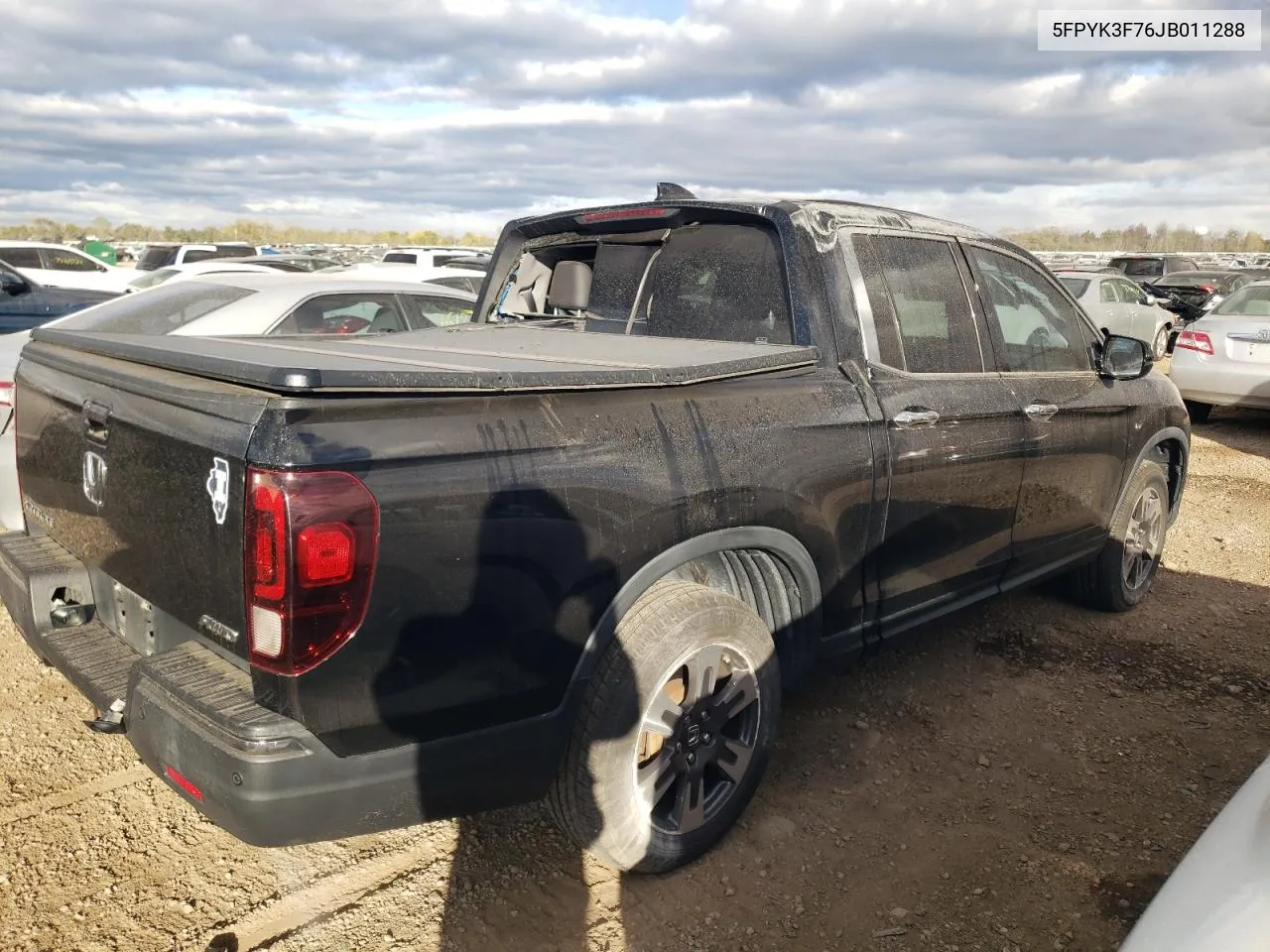 2018 Honda Ridgeline Rtl VIN: 5FPYK3F76JB011288 Lot: 75700144