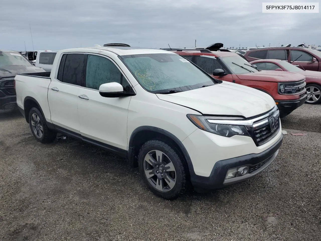 2018 Honda Ridgeline Rtl VIN: 5FPYK3F75JB014117 Lot: 75700674