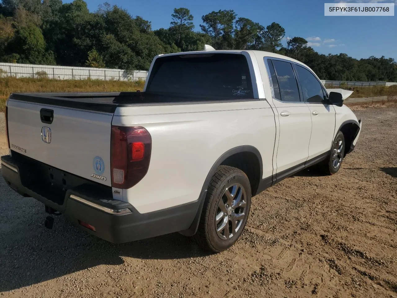 2018 Honda Ridgeline Rtl VIN: 5FPYK3F61JB007768 Lot: 77069104