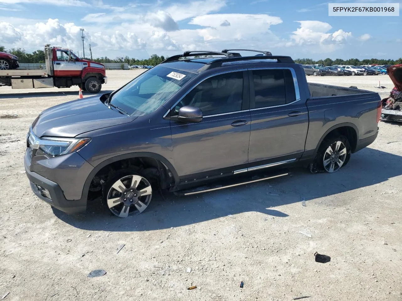 2019 Honda Ridgeline Rtl VIN: 5FPYK2F67KB001968 Lot: 71529254