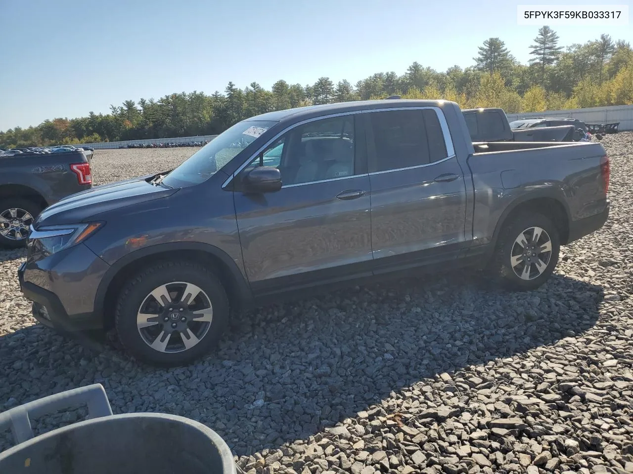 2019 Honda Ridgeline Rtl VIN: 5FPYK3F59KB033317 Lot: 72514374