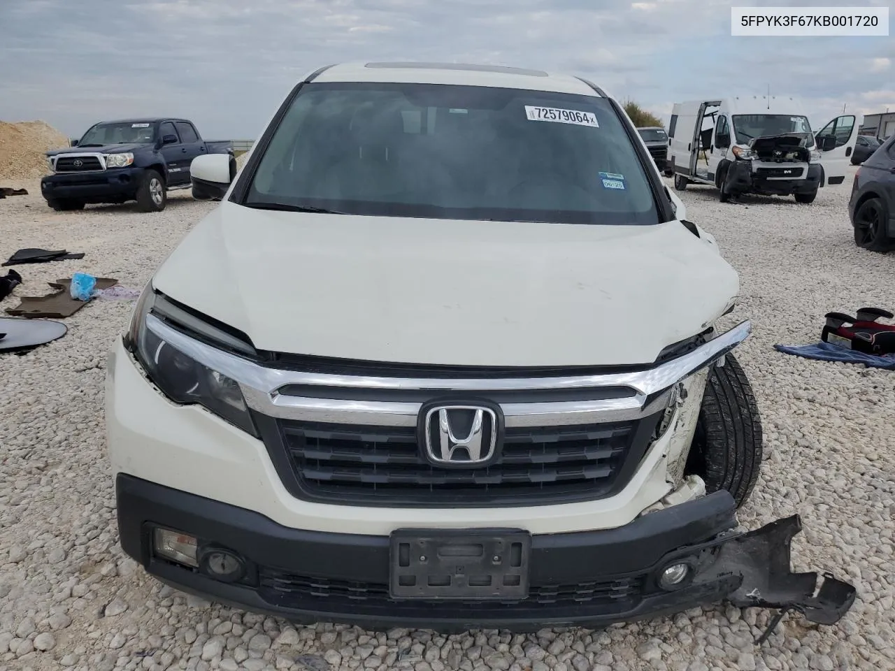 2019 Honda Ridgeline Rtl VIN: 5FPYK3F67KB001720 Lot: 72579064