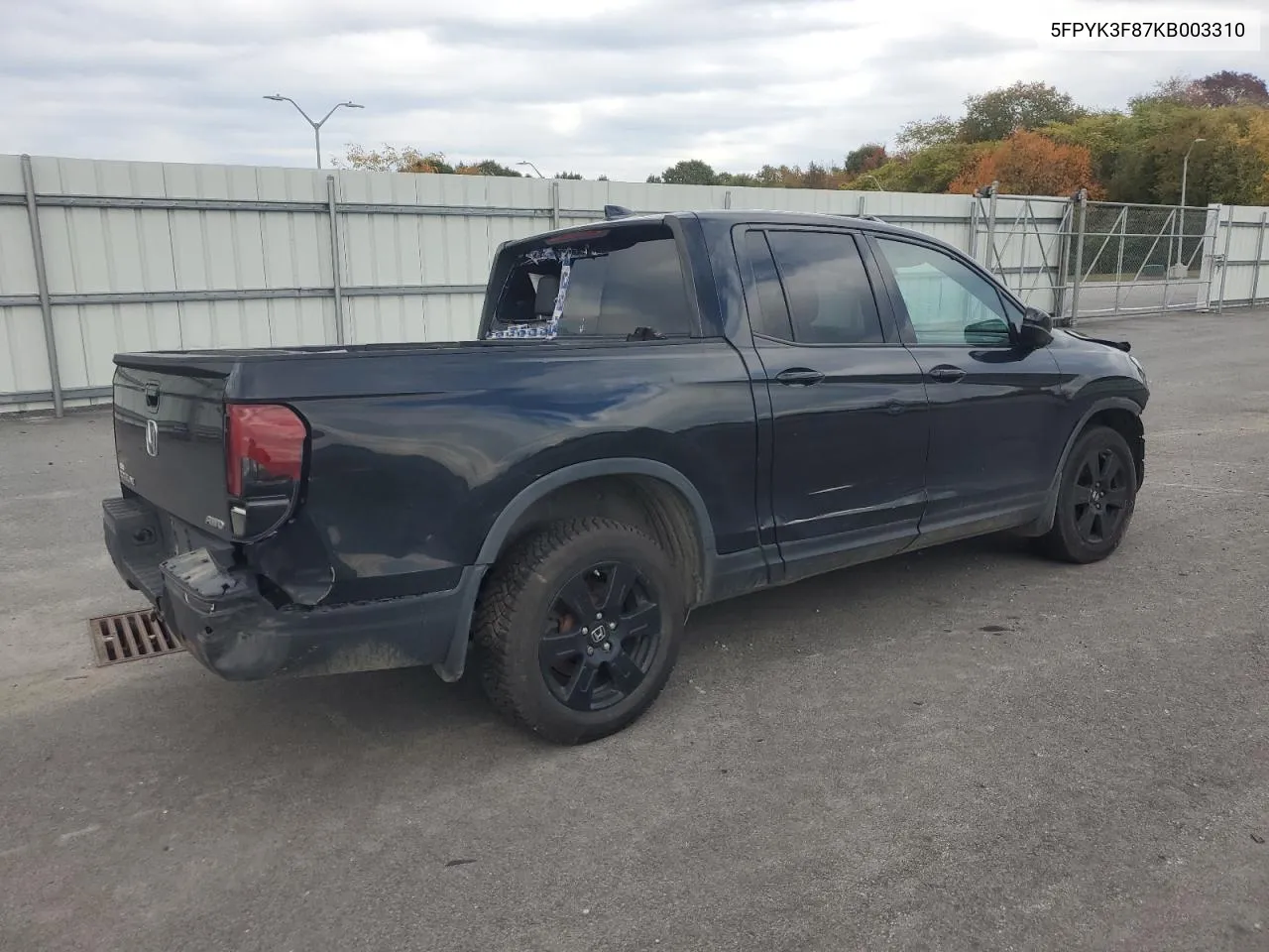 2019 Honda Ridgeline Black Edition VIN: 5FPYK3F87KB003310 Lot: 72900764