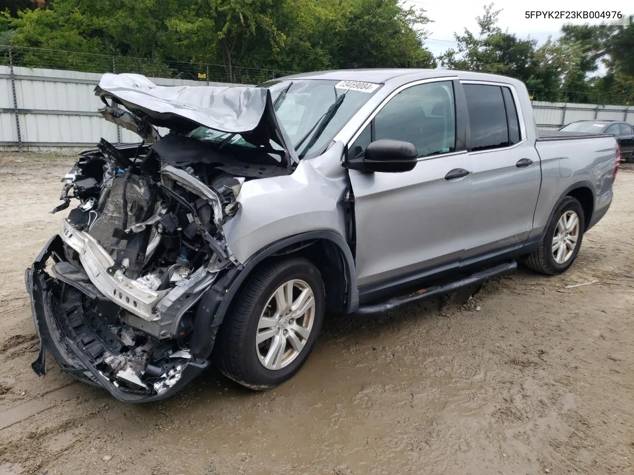 2019 Honda Ridgeline Rt VIN: 5FPYK2F23KB004976 Lot: 73459084