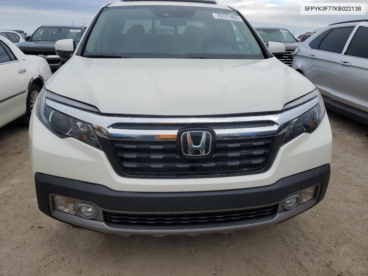 2019 Honda Ridgeline Rtl VIN: 5FPYK3F77KB022138 Lot: 75171494