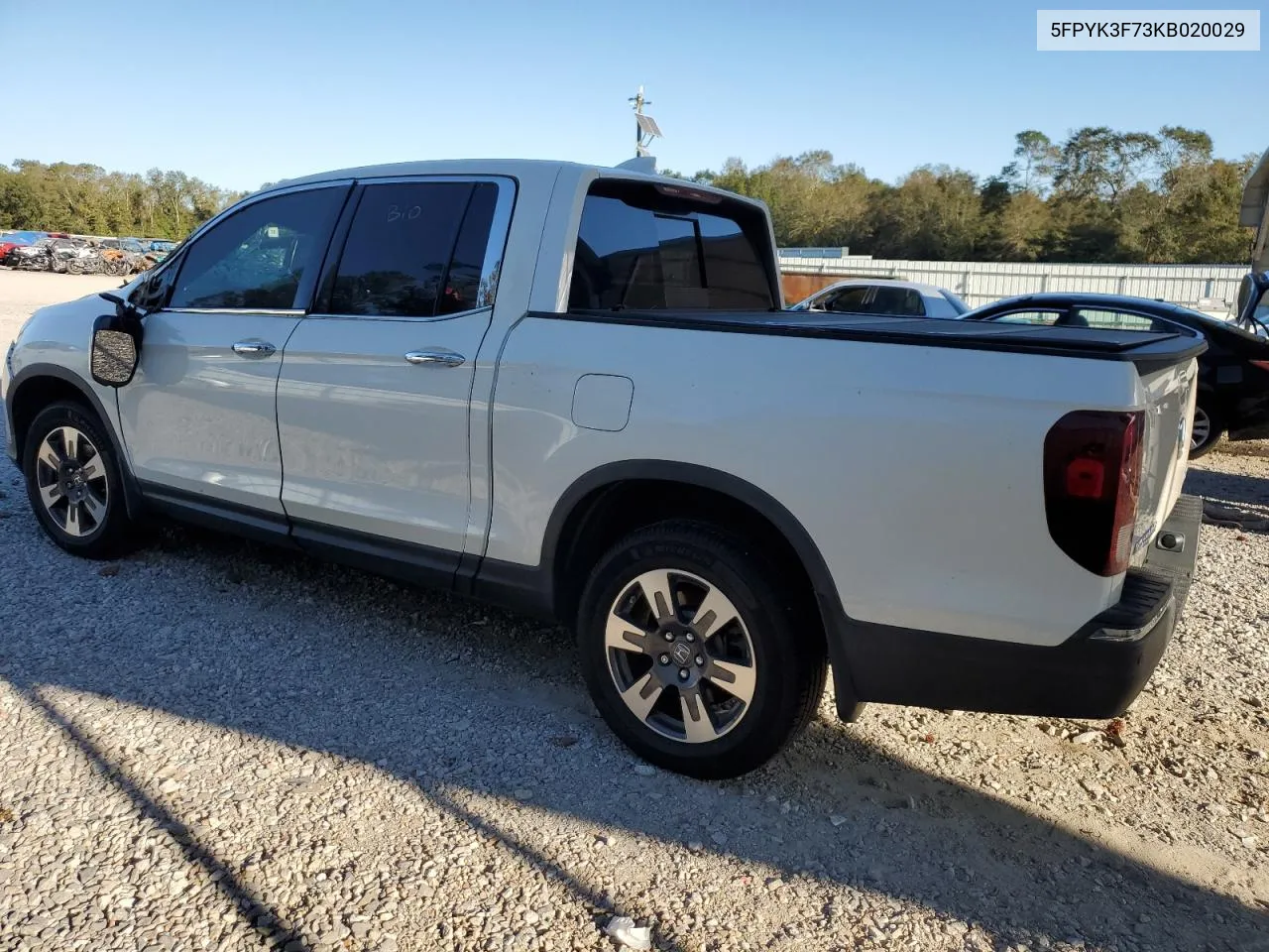 2019 Honda Ridgeline Rtl VIN: 5FPYK3F73KB020029 Lot: 75388684