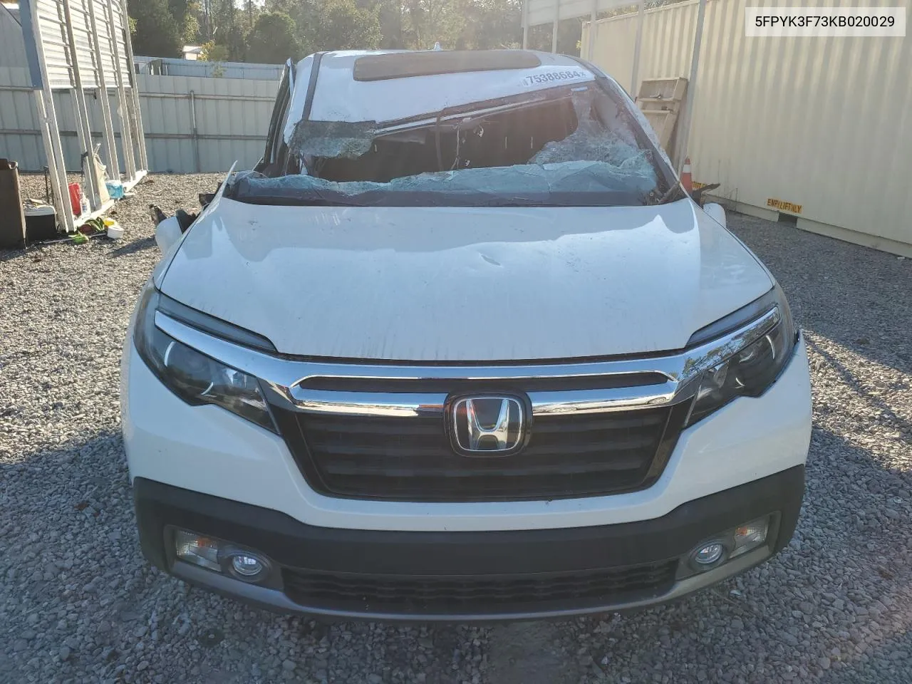 2019 Honda Ridgeline Rtl VIN: 5FPYK3F73KB020029 Lot: 75388684