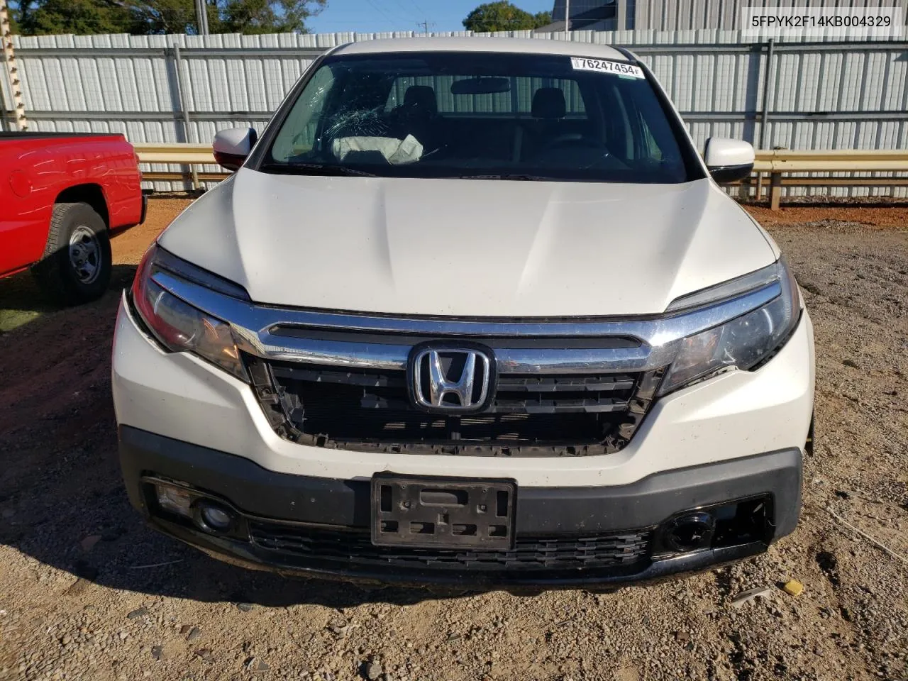 2019 Honda Ridgeline Sport VIN: 5FPYK2F14KB004329 Lot: 76247454