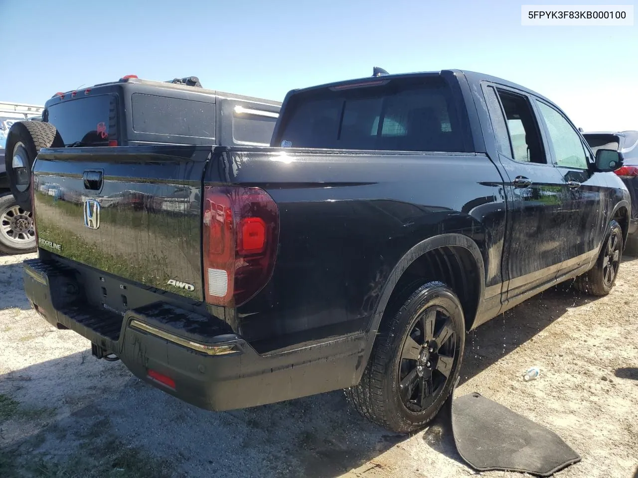 2019 Honda Ridgeline Black Edition VIN: 5FPYK3F83KB000100 Lot: 77186144