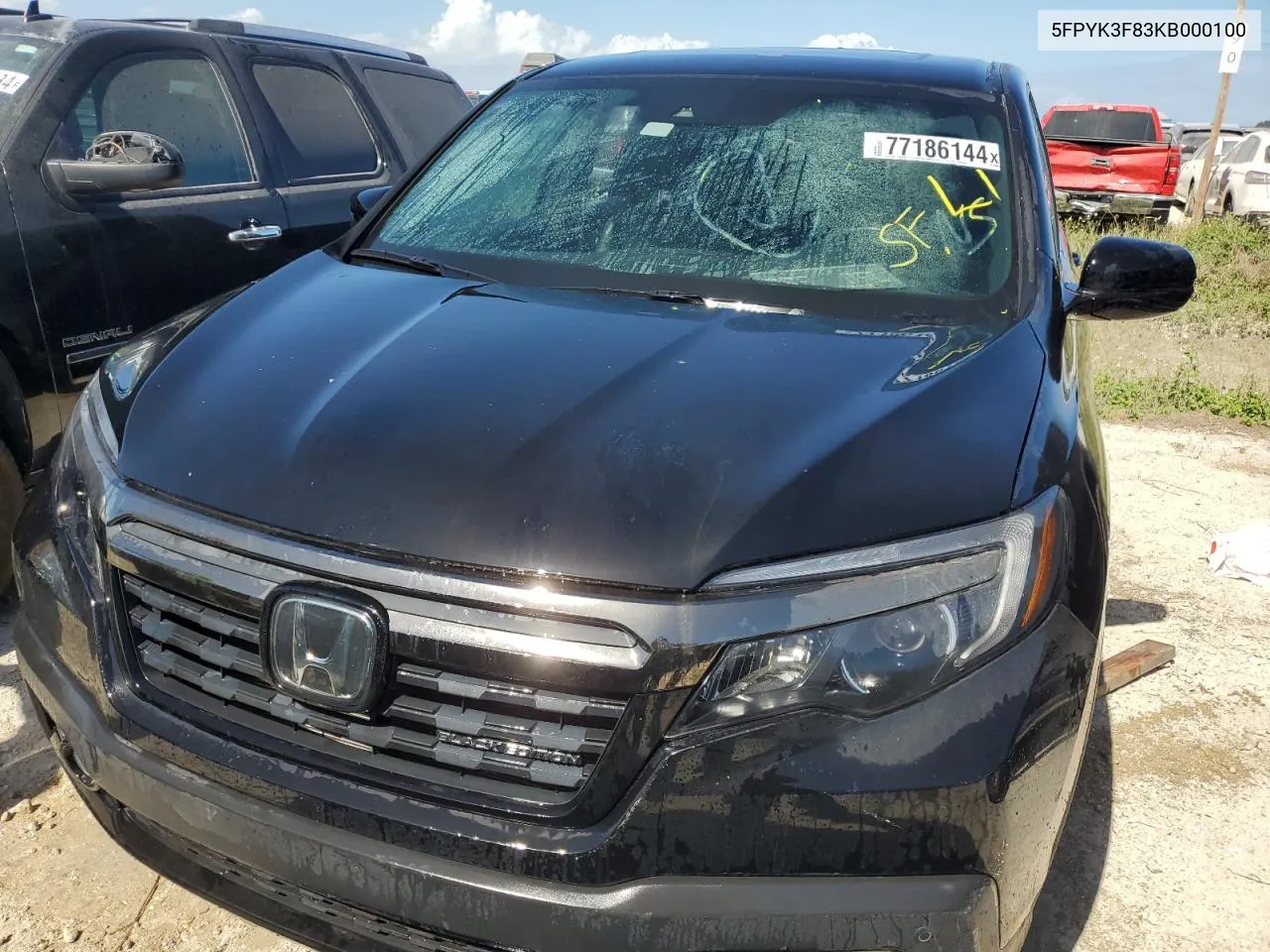 2019 Honda Ridgeline Black Edition VIN: 5FPYK3F83KB000100 Lot: 77186144