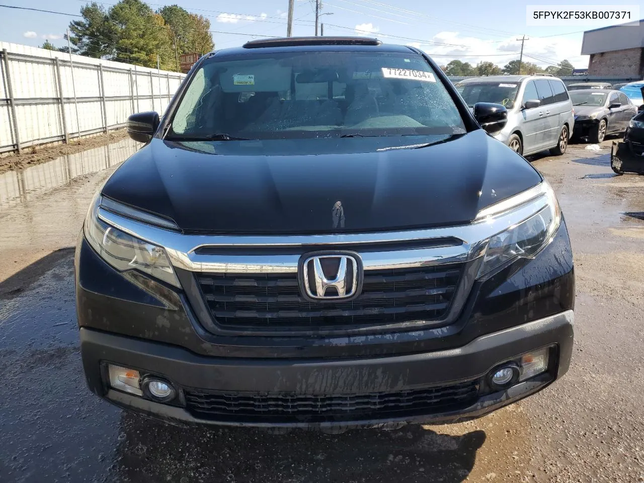 2019 Honda Ridgeline Rtl VIN: 5FPYK2F53KB007371 Lot: 77227034