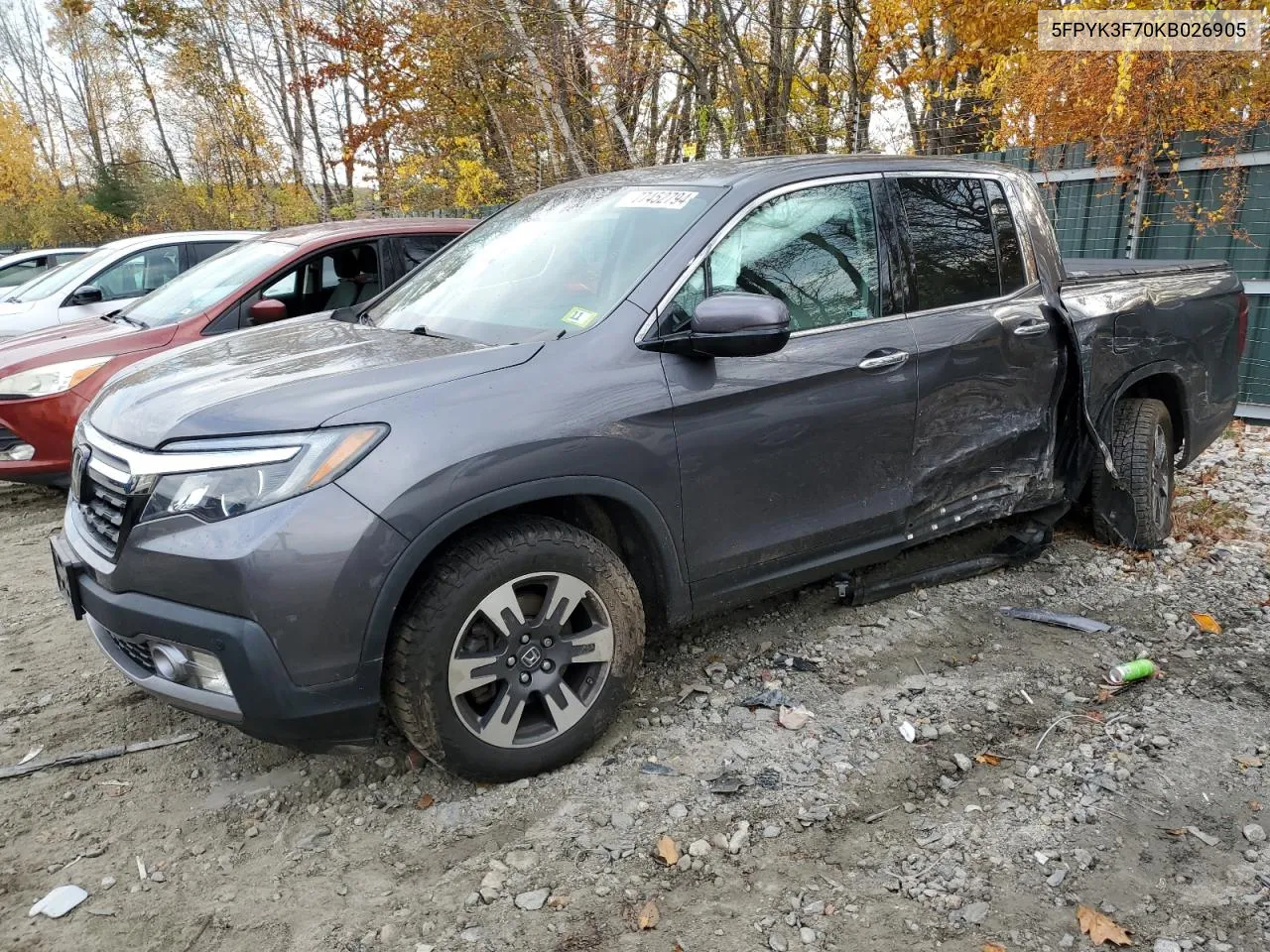 2019 Honda Ridgeline Rtl VIN: 5FPYK3F70KB026905 Lot: 77452794