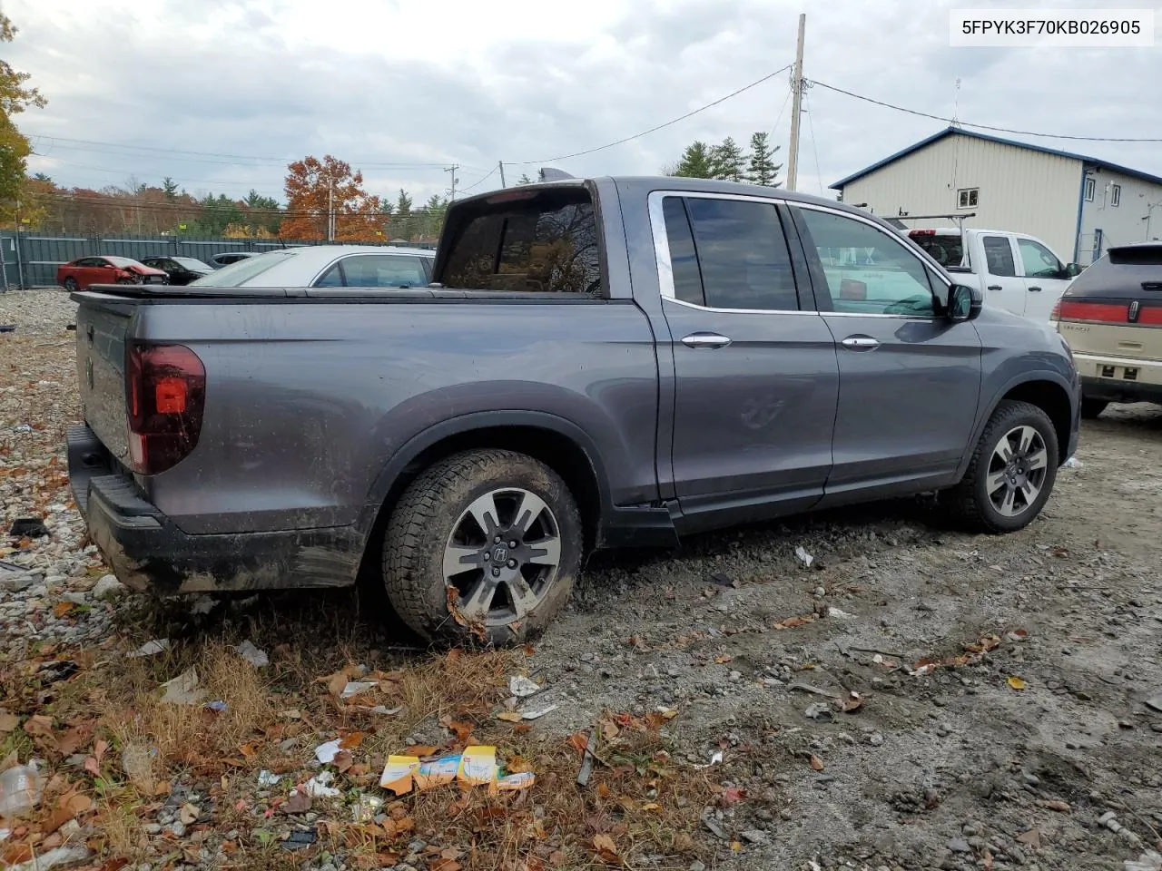 2019 Honda Ridgeline Rtl VIN: 5FPYK3F70KB026905 Lot: 77452794