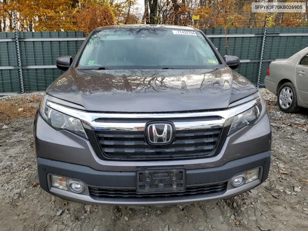 2019 Honda Ridgeline Rtl VIN: 5FPYK3F70KB026905 Lot: 77452794